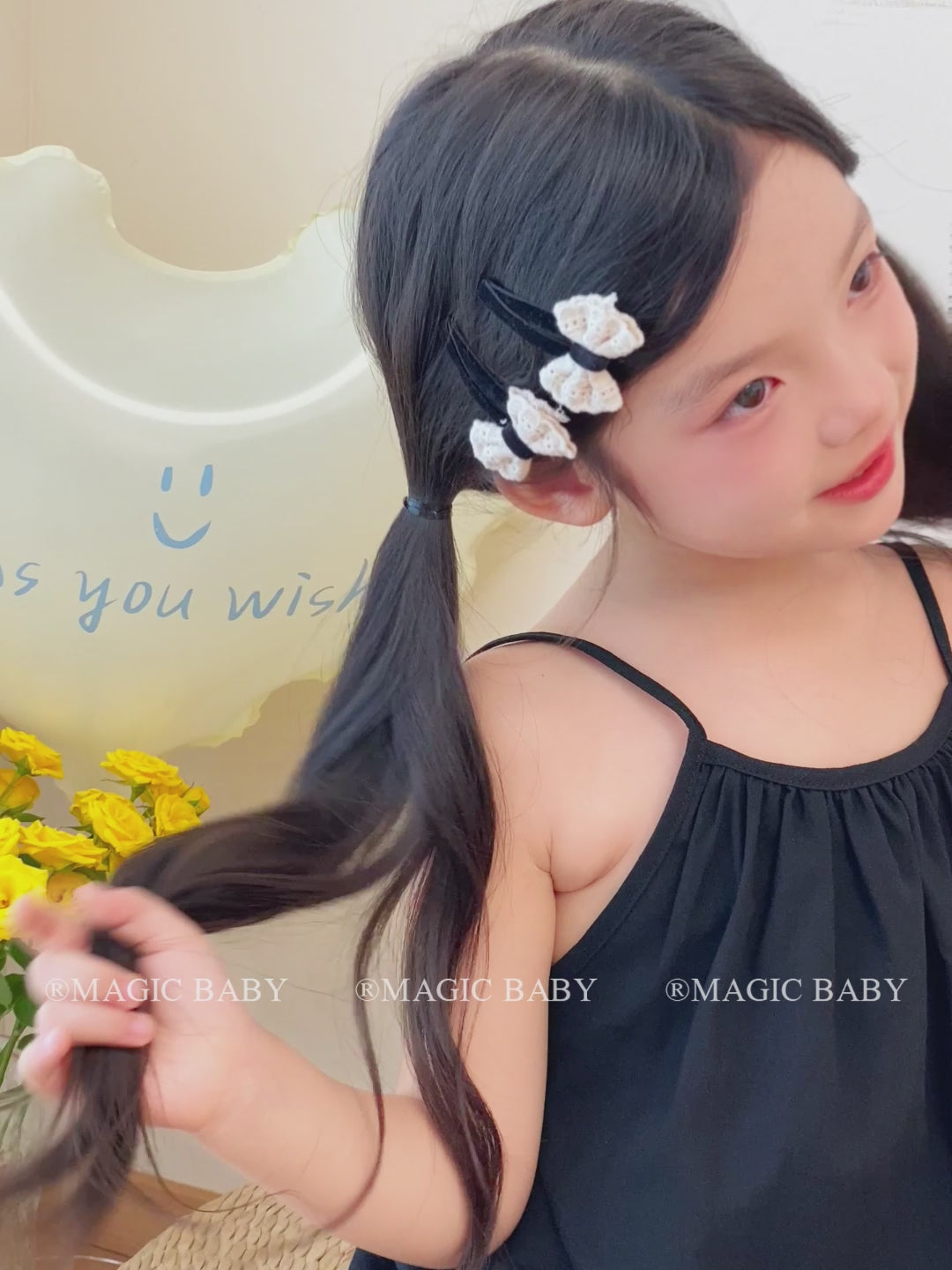 Bowknot Dot Plaid Cute Sweet Hair Clips for Baby Girls Elegant Graceful Kwaii Snap Clips for Kids Hair Accessories Children