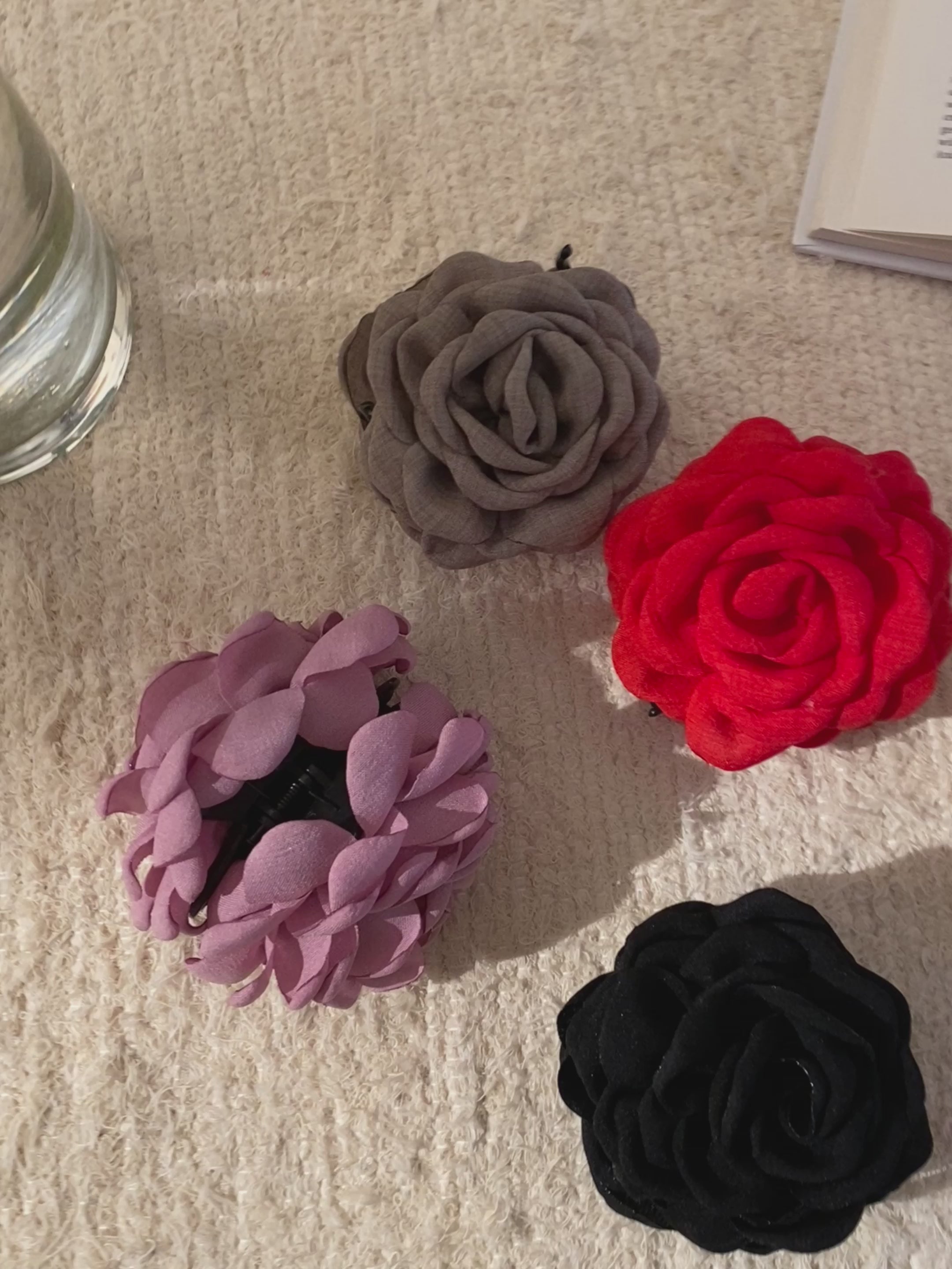 Fashion Solid Color Flower Hair Claw Clips for Girls Elegant Sweet Trendy Haarspange for Women Ladies Hair Accessories Stylish