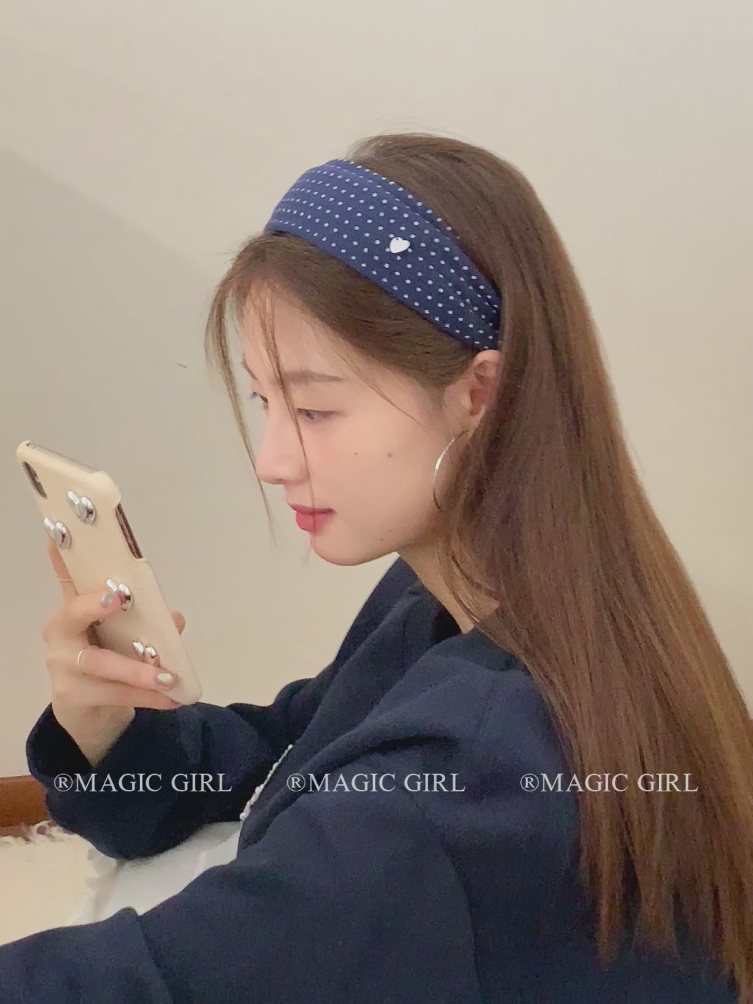 Fashion Simple Polka Dot Heart Shaped Scrunchies for Girls Trendy Elegant Graceful Hair Ties for Women Ladies Hair Accessories