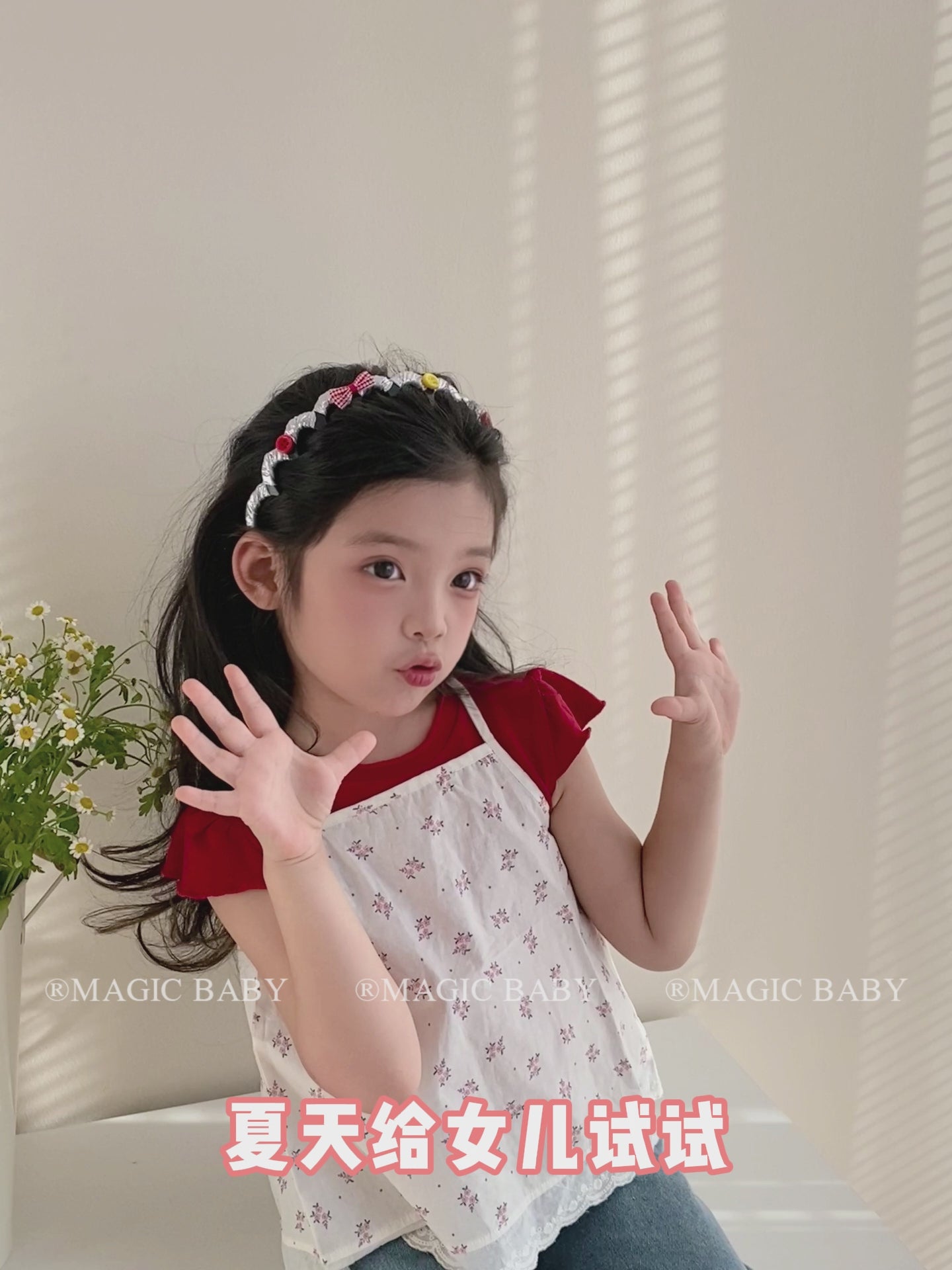 Girls Silver Button Bowknot Chic Headbands Hair Clips Scrunchy Sets Fashion Chic Hair Accessories for Children Thick Thin Hair