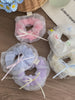 Girly Aesthetic Simple Solid Color Bowknot Large Scrunchies Fashion Sweet Elegant Ponytail Holder Hair Ties Accessories for Kids