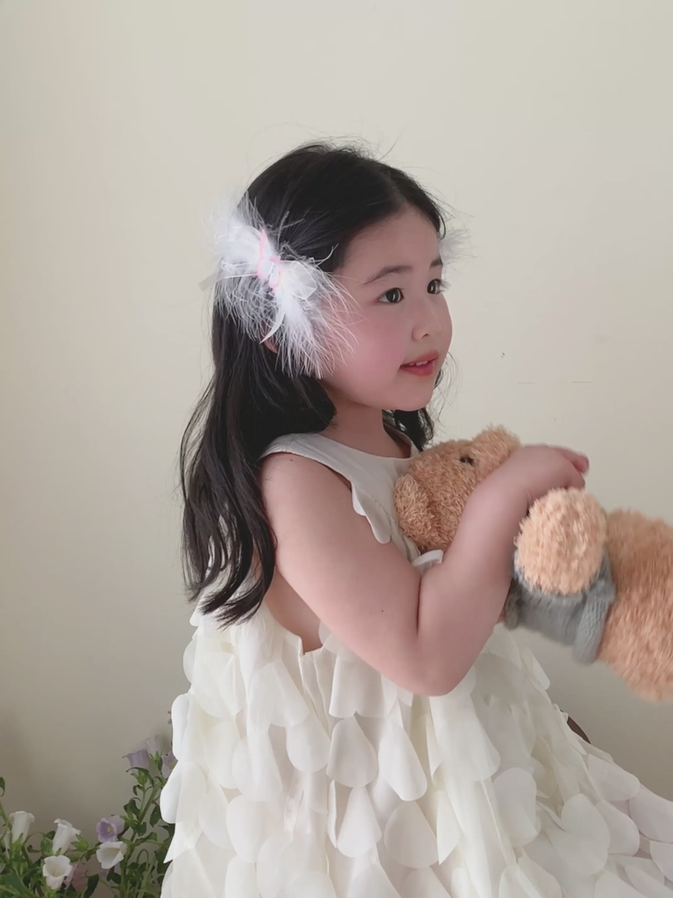 Luxurious Baby Girls Hair Clips Sweet Bowknot Feather Style Cute Princess Alligators Alloy Fabric Hair Accessories for Party
