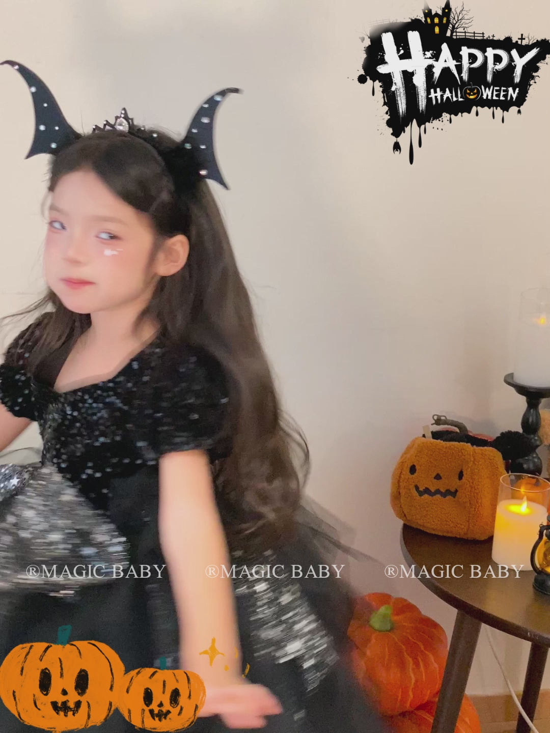 2025 Halloween Wicked Spooky Bat Head Band for Baby Girls Fashion Devil Point Hair Band for Kids Children Hair Accessories Chic