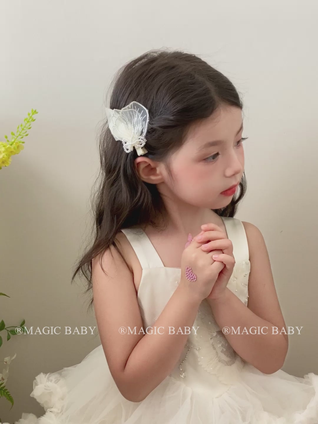 Girly Aesthetic Pink White Flower Imitation Pearl Bowknot Small Alligator Clips Sweet Fashion in Stock Kid Hairpins Accessories