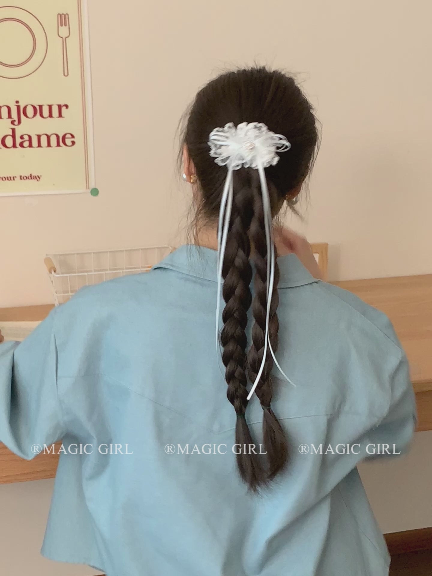 Solid Color Elegant Flower Ribbon Hair Clips for Girls Sweet Cute Chic Minimalistic Alligator Clips for Women Ladies Femme