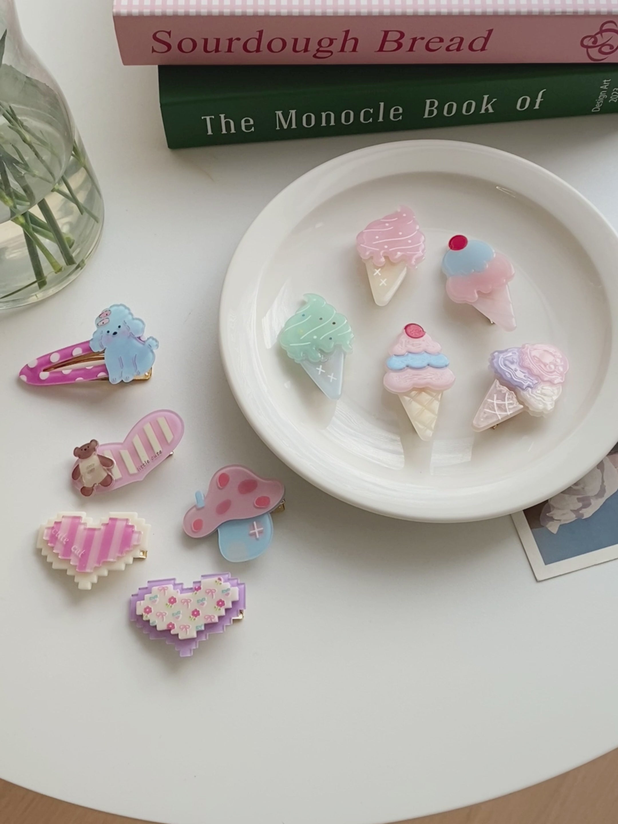 Cute Animals Stripe Heart Shaped Sweet Hair Clips for Girls and Women Graceful Alligator Accessory for Party Fashion