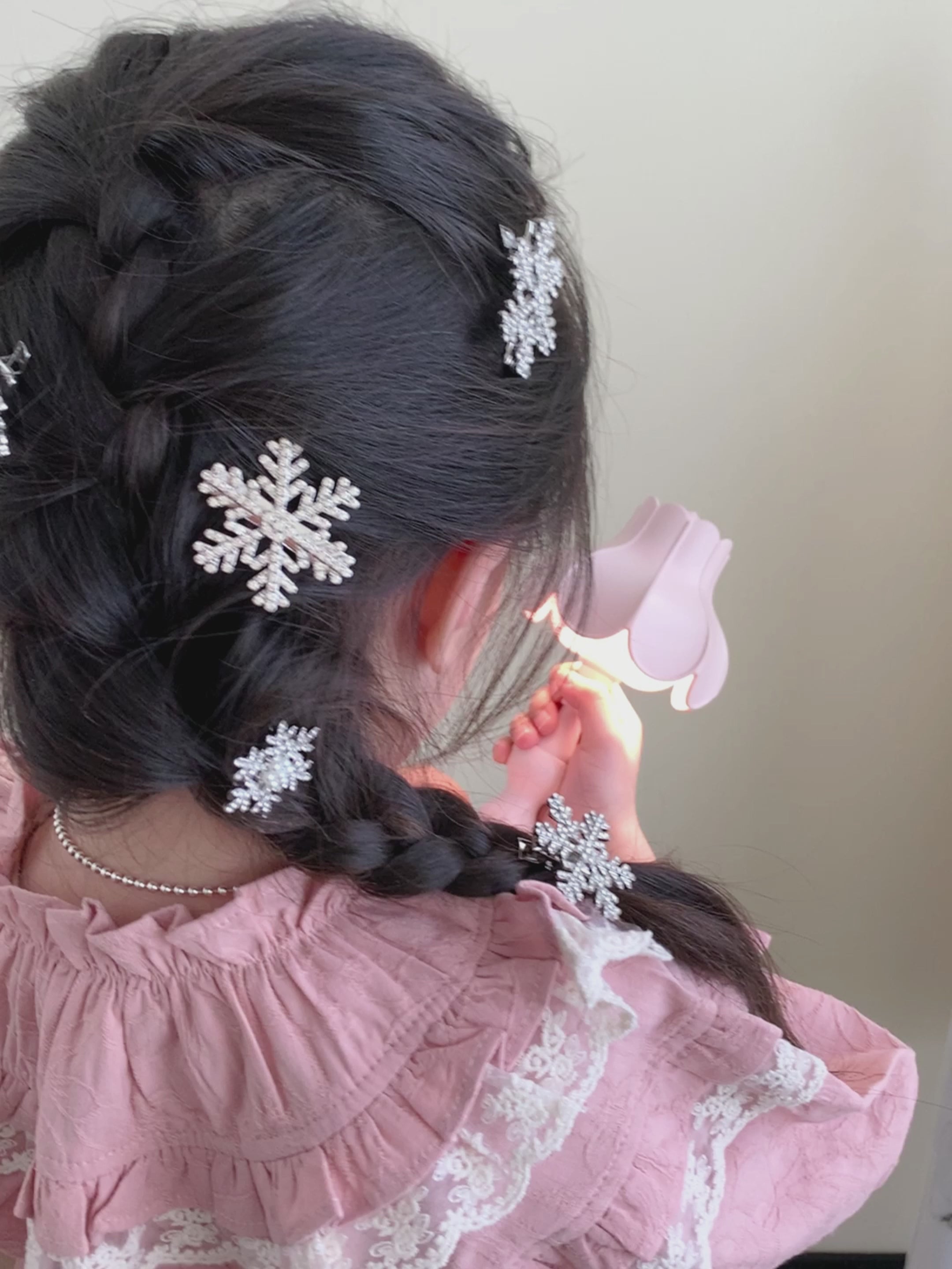 Sweet Glitter Luxurious Hair Clips for Baby Girls Cute Winter Snow Alligators for Kids Children Teens Hair Accessories in Stock