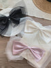 Princess Style Large Bowknot Lace Hair Snap Clips Girls Elegant Alloy Hair Accessories Solid Color Sweet Cute for Party Women