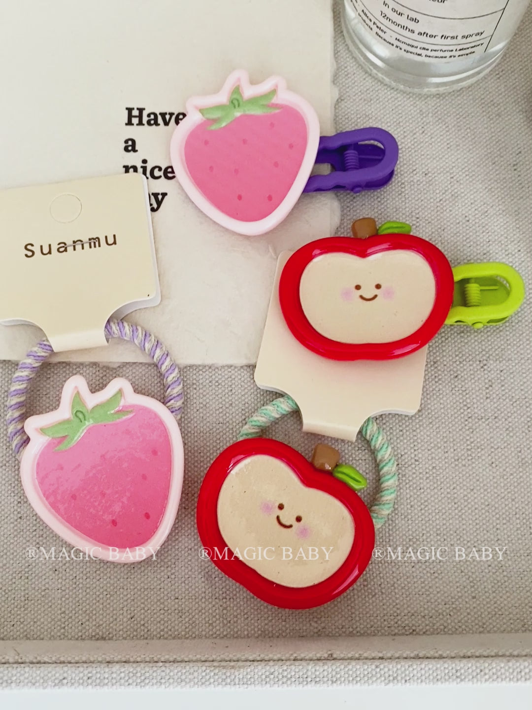 Children Fruits Color Blocked Thick Thin Hair Scrunchies Hairpins Fashion Sweet Cute Kid Hair Ties Alligator Clips Accessories