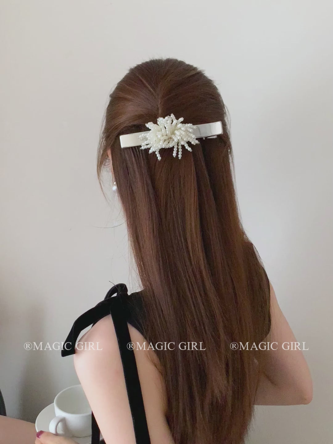 Women 2025 Hot Sale Silver Imitation Pearl Rhinestone Alligator Clips Elegant Simple Chic in Stock Hairpin Accessories for Girls