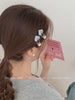 Women Silver Blue Heart Bowknot Small Alligator Clips Fashion Elegant Lightweight in Stock Hairpins Accessories for Female Daily