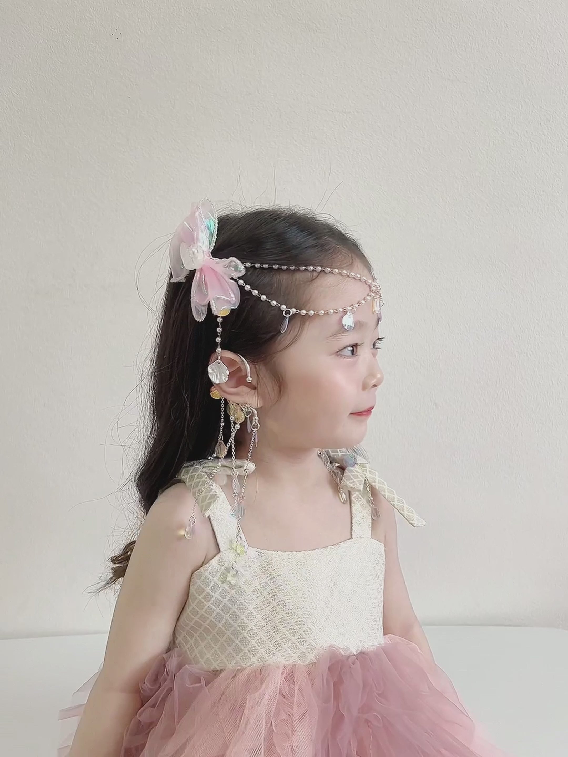 Lustrous Bowknot Imitation Pearl Hair Clips Elegant Princess Hair Accessories for Baby Girls Kids Plastic Fabric Sea Alligators