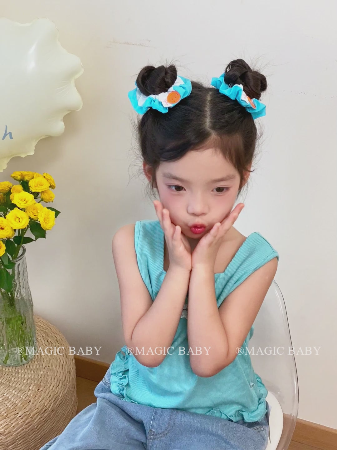Girly Aesthetic Color Blocked Thick Thin Hair Scrunchies Fashion Sweet Lovely in Stock Hair Ties Accessories for Children Daily