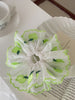 Sweet Cute Green Apple Fashion Scrunchies Elegant Hair Ties for Baby Girls Kids and Teenagers Green Fruit Accessories