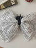 Hot Sale Medium Scrunchies Hair Claws Simple Fashion Black Dots White Fabric Wholesale Stock Hair Ties Clips Accessory Set for