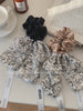 European Trendy Vintage Women's Hair Scrunchy Glitter Bows Hair Ribbon with High Elastic Elegant Daily Use Hair Accessory