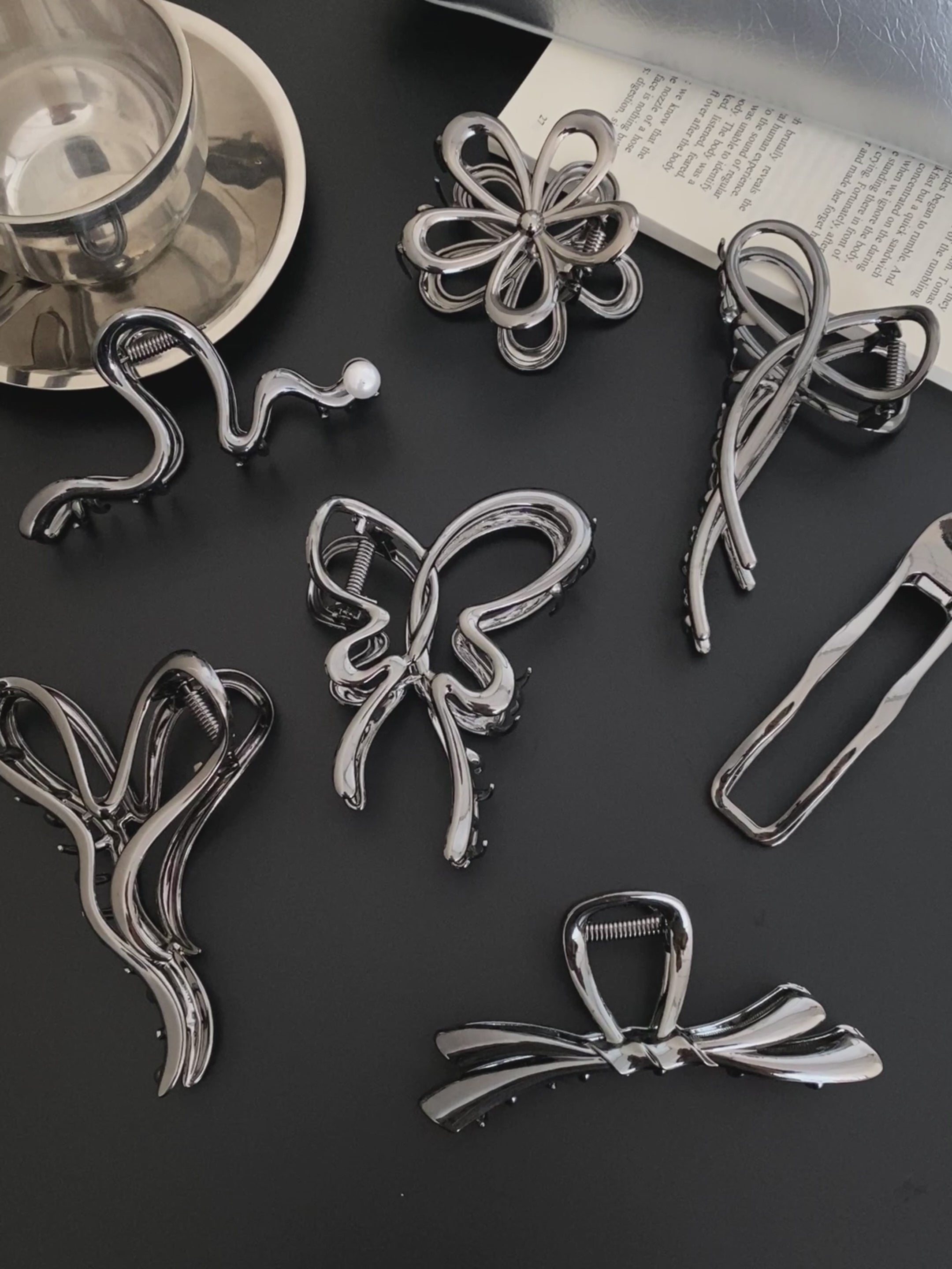 Fashion Simple Butterfly Flower Hair Claw Clips for Girls Metal Minimalistic Trendy Haarspange for Women Ladies Hair Accessories