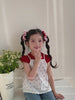 Girls Red Lace Dots Grid Small Scrunchies Fashion Sweet Wholesale in Stock Hair Ties Accessories for Children Daily School Use