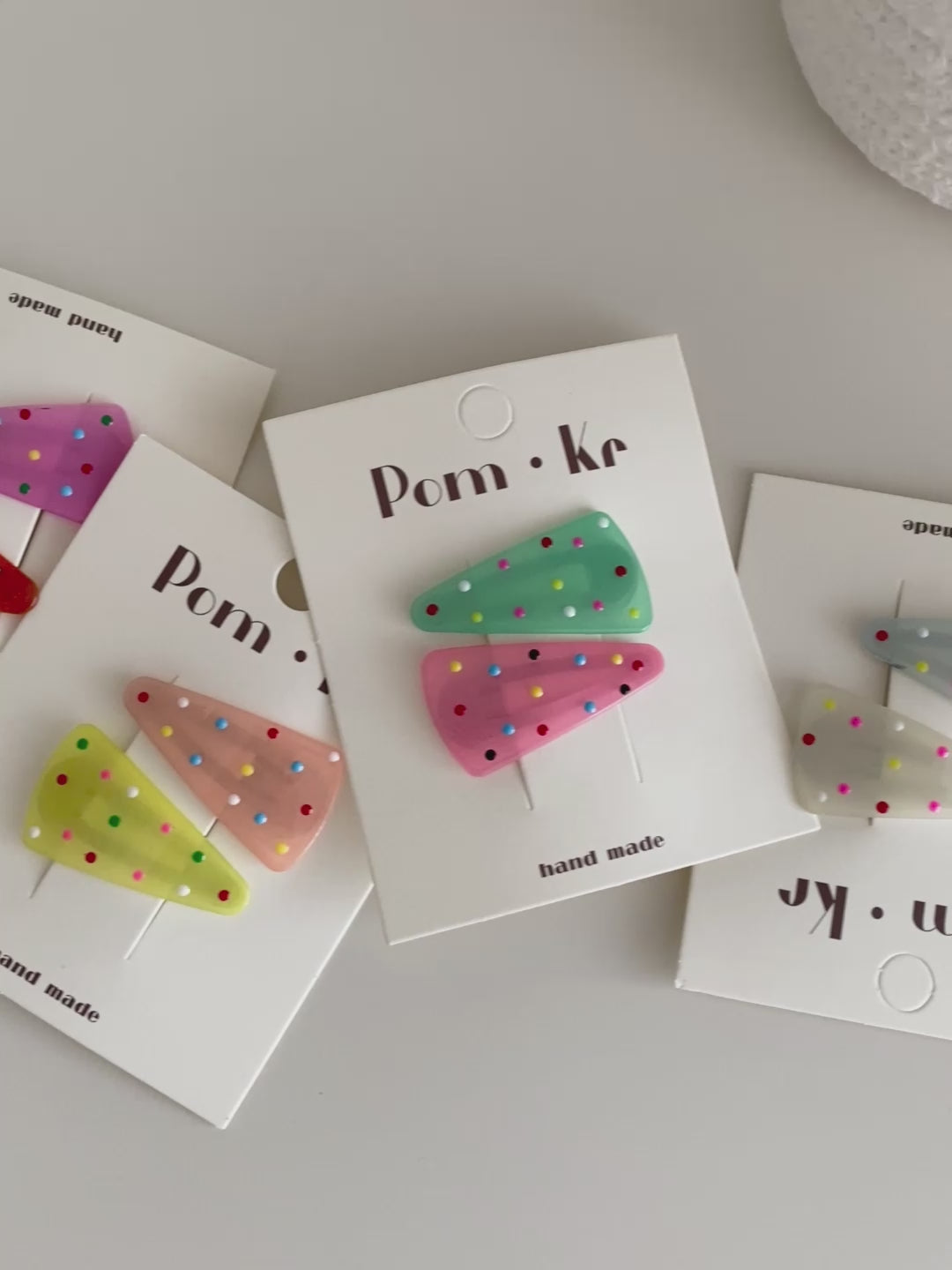 Wholesale Kids Hairpins Accessories Candy Color Dots Triangle Shape Snap Clips Alloy 5cm Sweet Fashion for Children's Daily