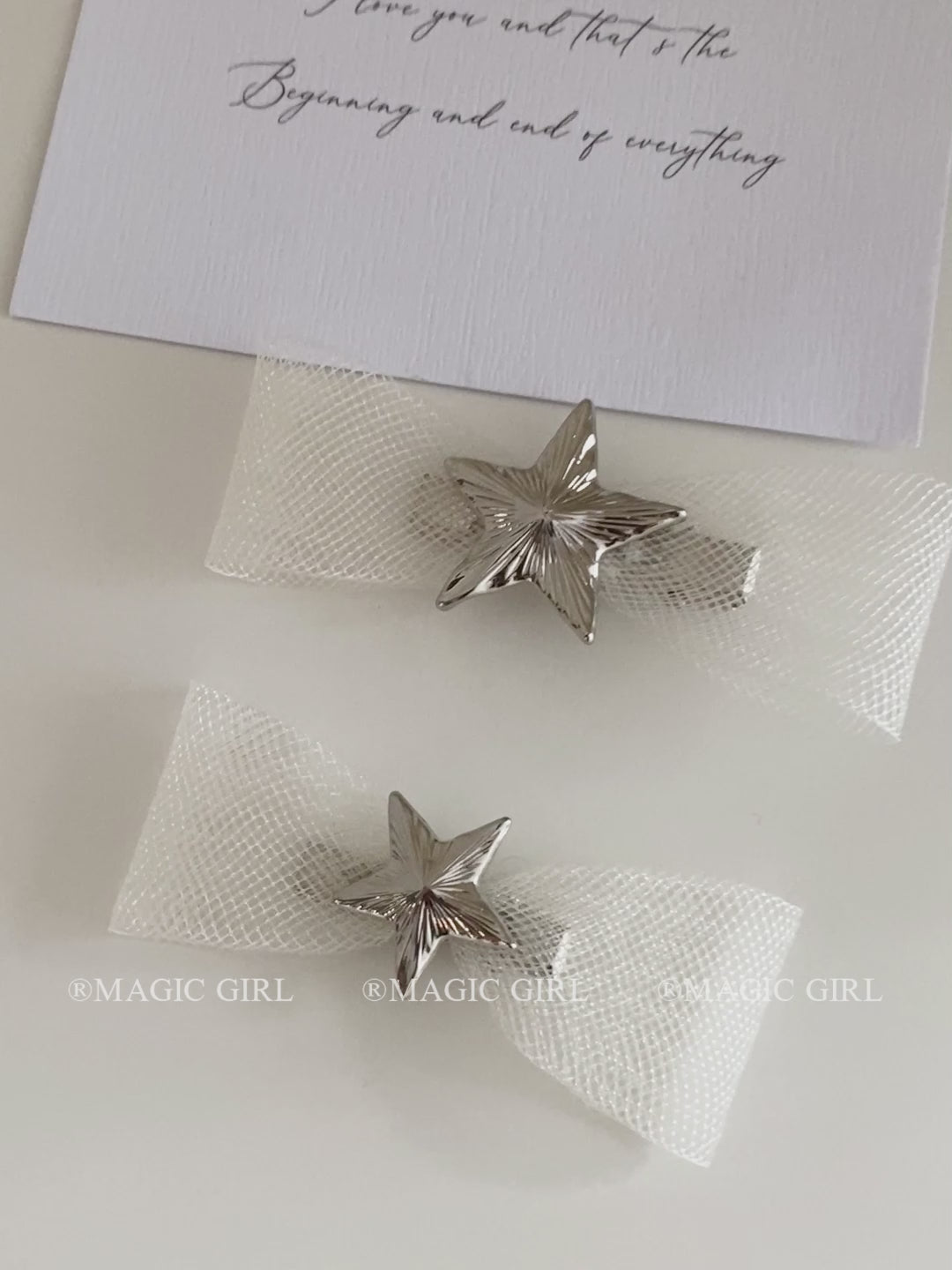 Tulle Bowknot Star Simple Hair Clips for Girls Chic Fashion Trendy Stylish Alligators for Women Ladies Hair Accessories in Stock