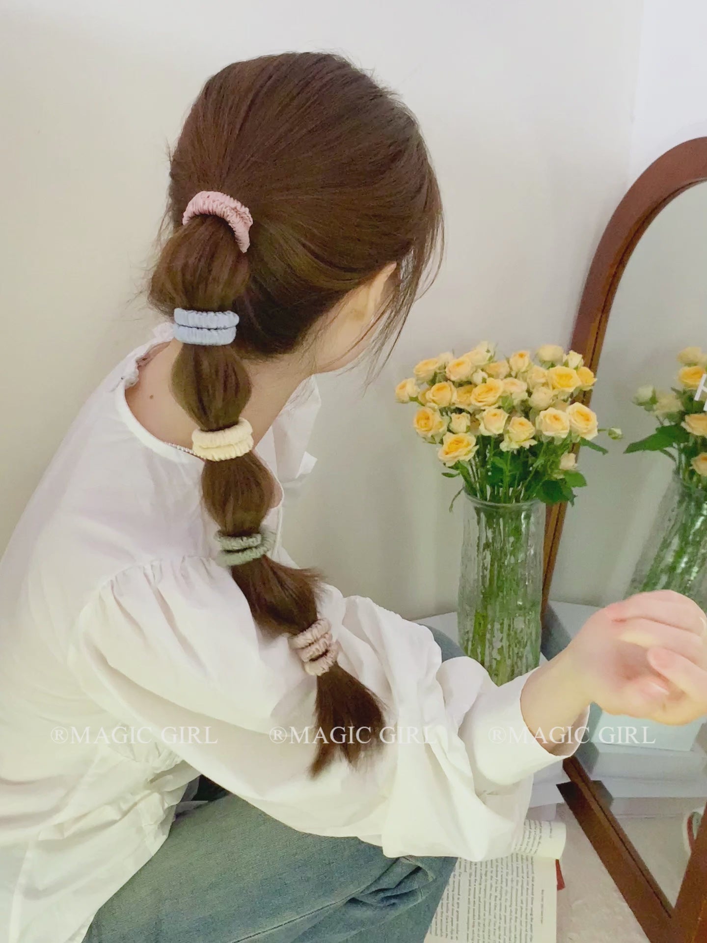 Elegant Minimalistic Solid Color Scrunchies High Elastic Hair Ties for Girls and Women Simple Fashion Hair Accessories