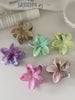 Solid Color Hawaii Style Flower Hair Claw Clips for Women & Girls Trendy Sweet Fashion Hair Accessories for Daily Use