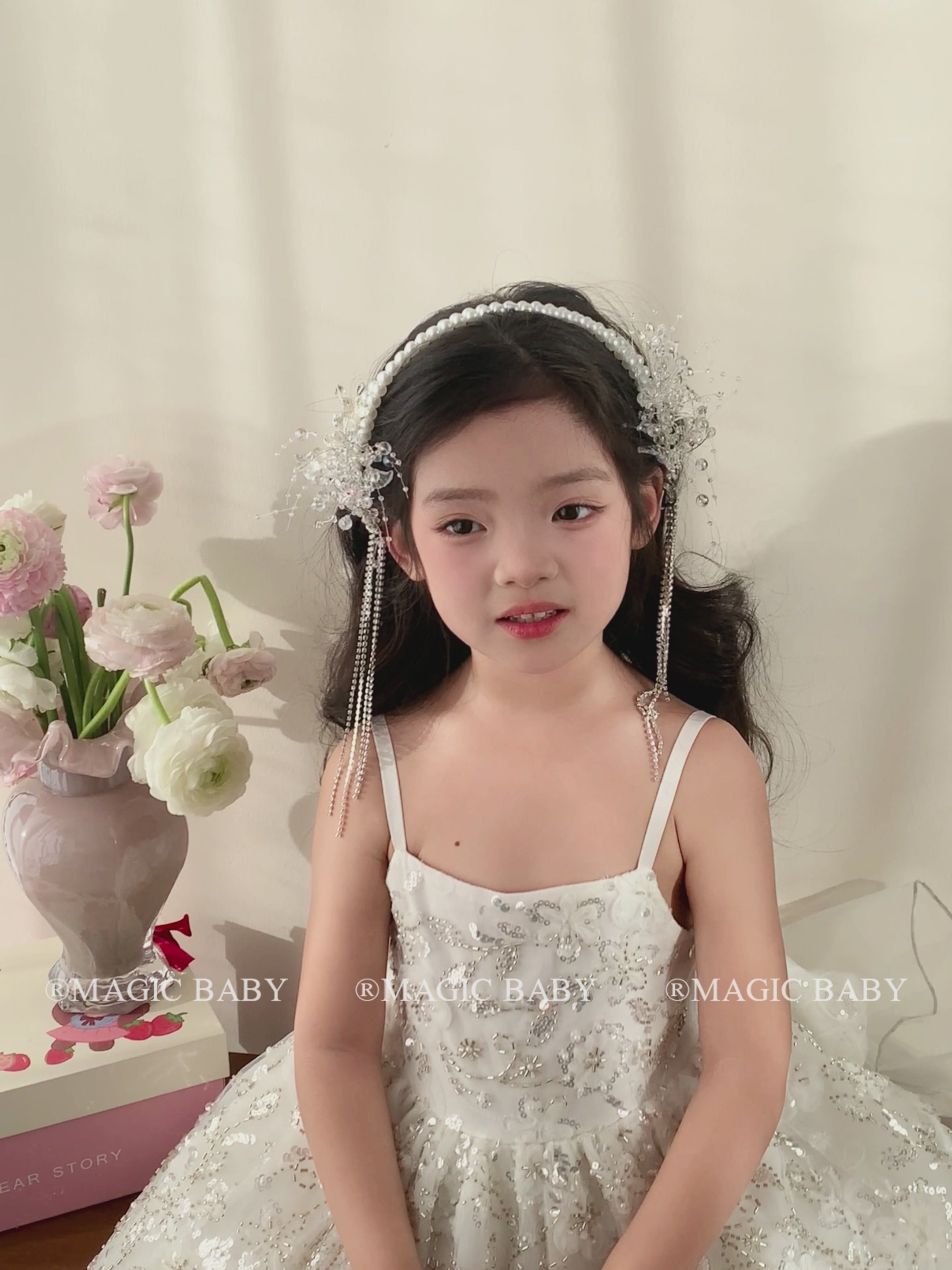 Luxurious Glitter Lustrous Imitation Pearl Headband Sweet Cute Baby Girls Fashion Hair Accessories Kids Child Hair Band