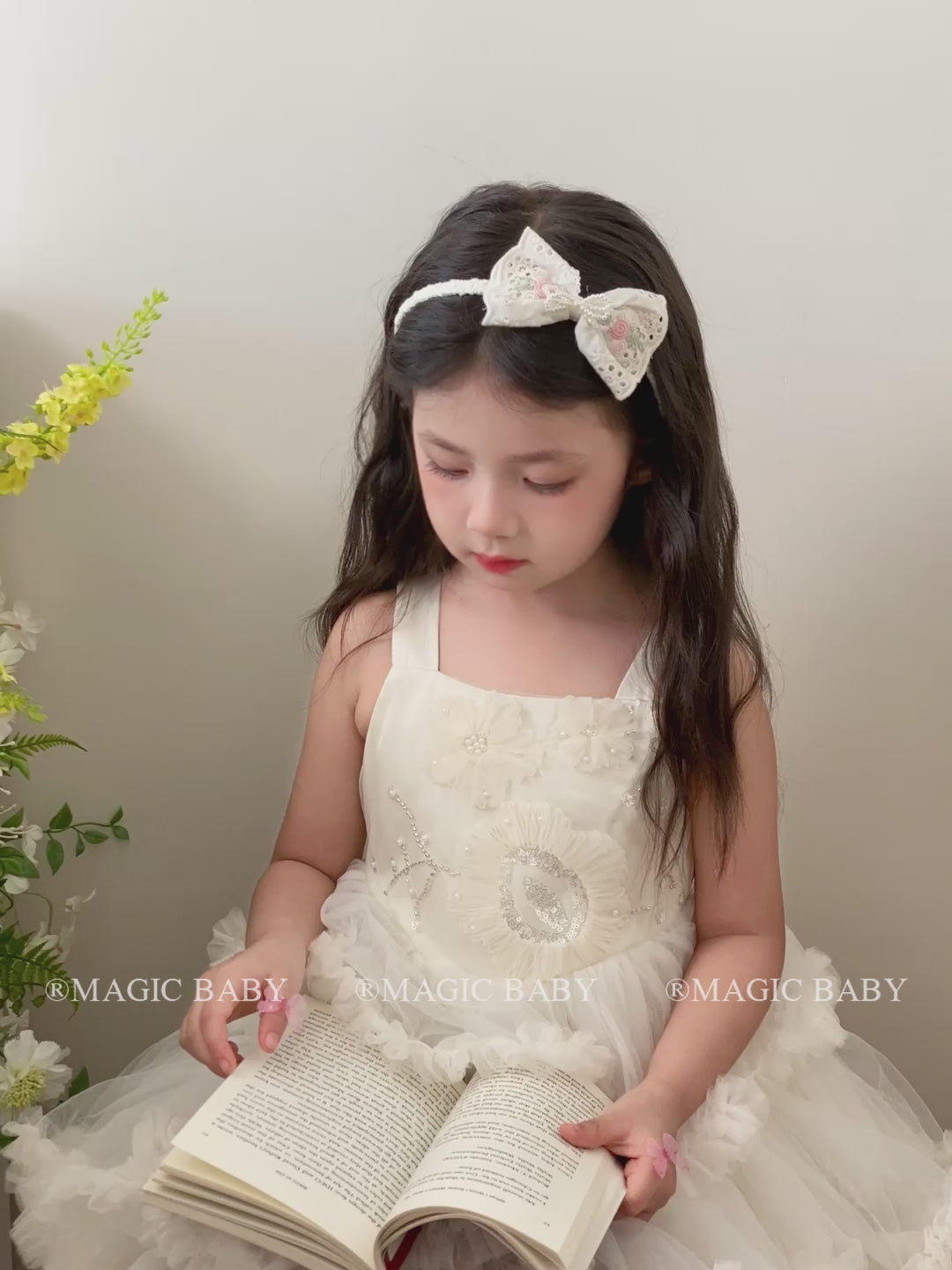 Sweet Cute Bowknot Flower Imitation Pearl Head Band for Baby Girls Elegant Graceful Hair Band for Kids Children Hair Accessories