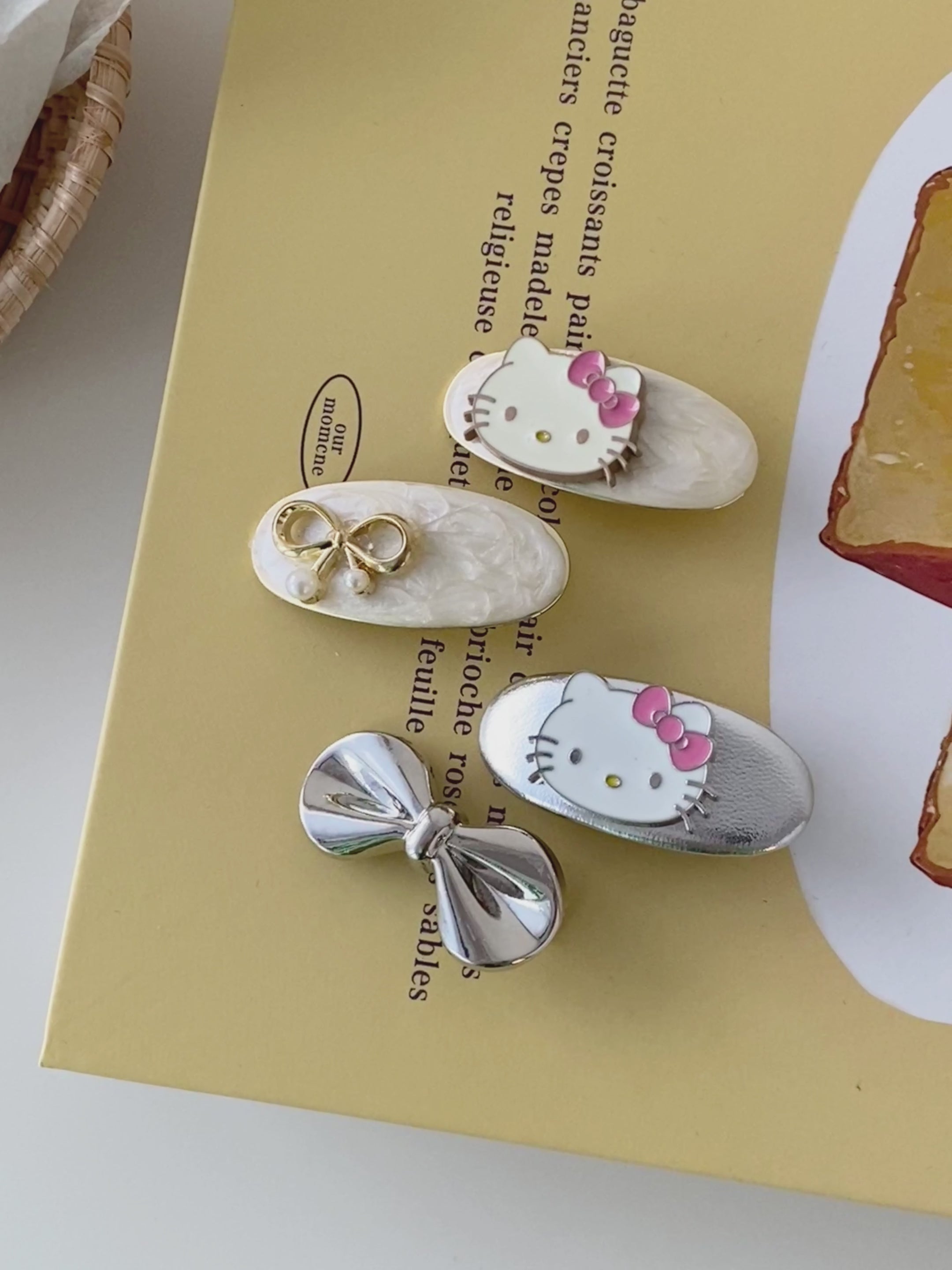 Brand New Alloy Kitty Bowknot Hair Clips for Girls Kids Women Sweet Cute Fashionable Alligator Hair Accessories for Parties