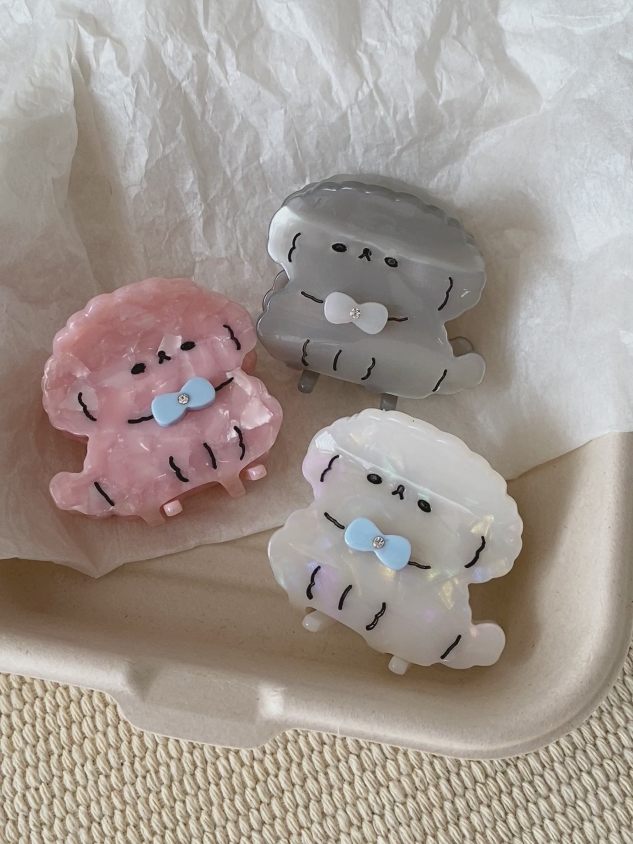Brand New Cute Dog Shaped Hair Claw Clips for Girls Kids Acetate Bowknot Sweet Fashion Haarspange for Women Hair Accessories