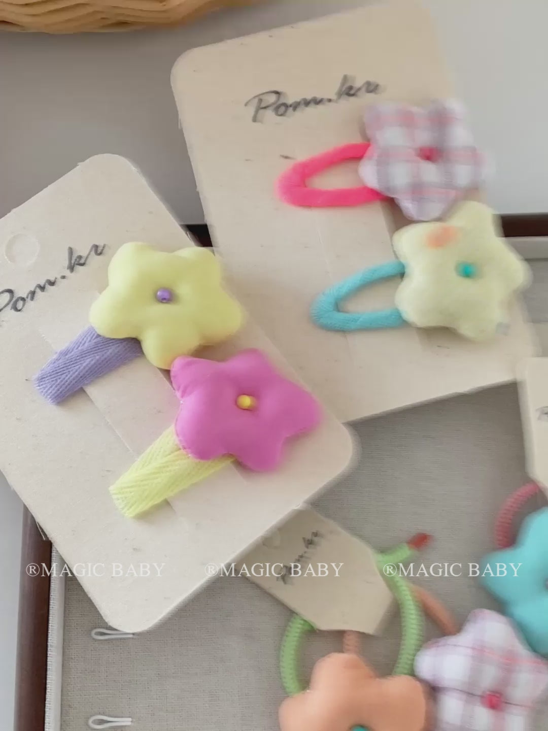 Kids Candy Color Star Small Snap Clips Hair Ties Sweet Cute Fashion Wholesale Hairpins Scrunchies Accessories for Children Daily