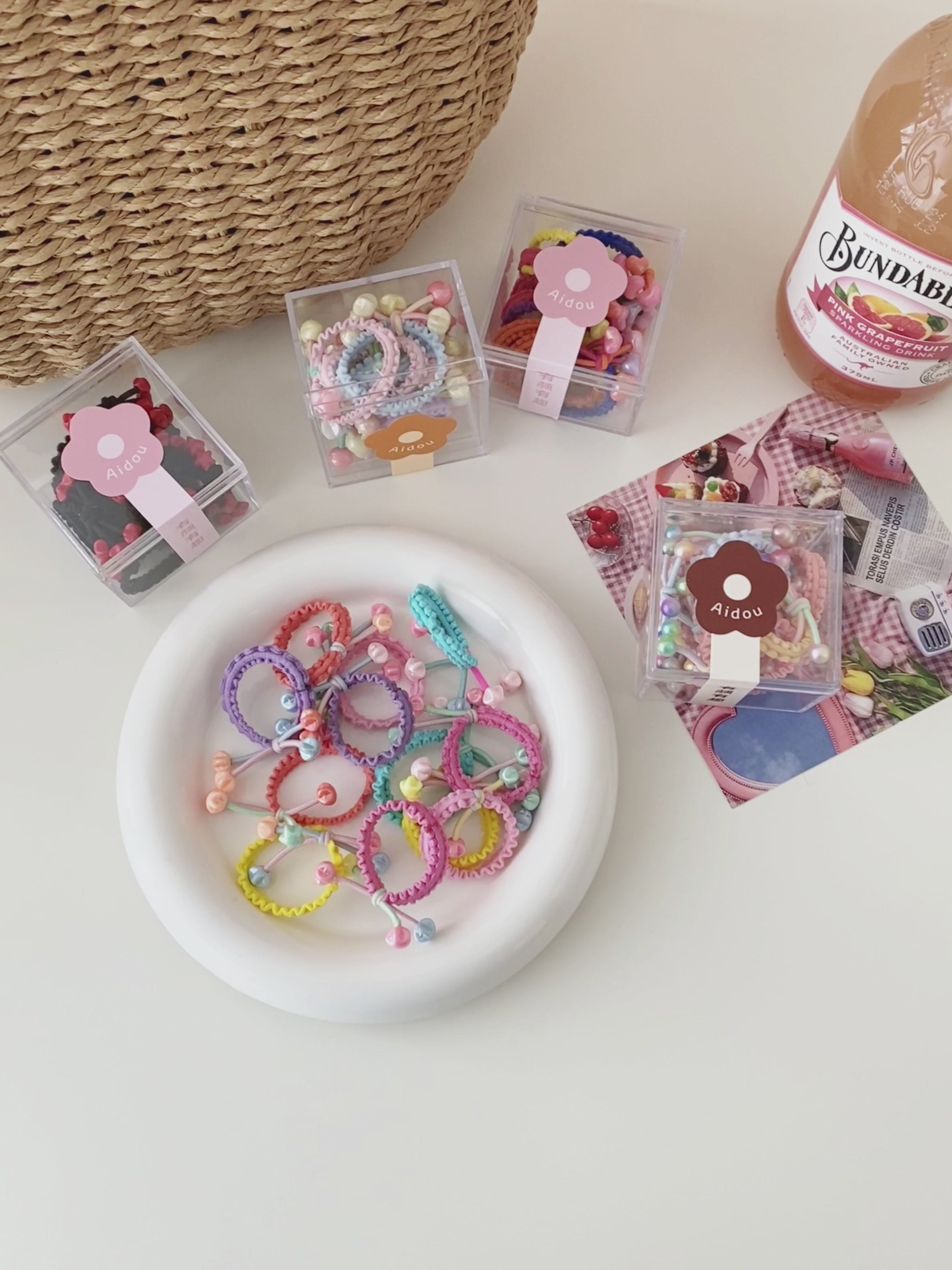 Candy-Colored Cartoon Small Hair Ties Fashion Cute High Elastic Scrunchies for Girls and Children Daily Use Wholesale Stock