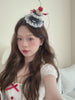 Hot Sale Cake Shape Red Ribbon Cherry Decorative Hairbands Alligator Claws Clips Fashion Elegant Headbands Accessory for Women